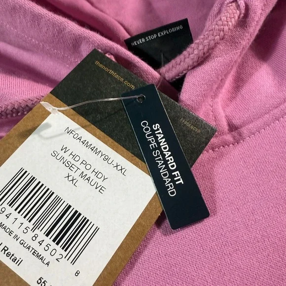 The North Face Womens Hoodie Sweatshirt XX Large Standard Fit Mauve - Picture 6 of 9